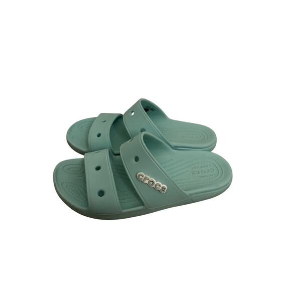 Crocs Classic Slides Womens Size 9 Blue Double Strap Slip-On Sandals - Picture 3 of 9
